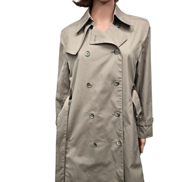 Vintage London Fog Iconic Trench Coat 8 Pet Double Breasted Belted Union Made 8P - Picture 5 of 12